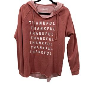 The Shop Forward Thankful Graphic Hoodie Sweatshirt Rose Pink Women's LG